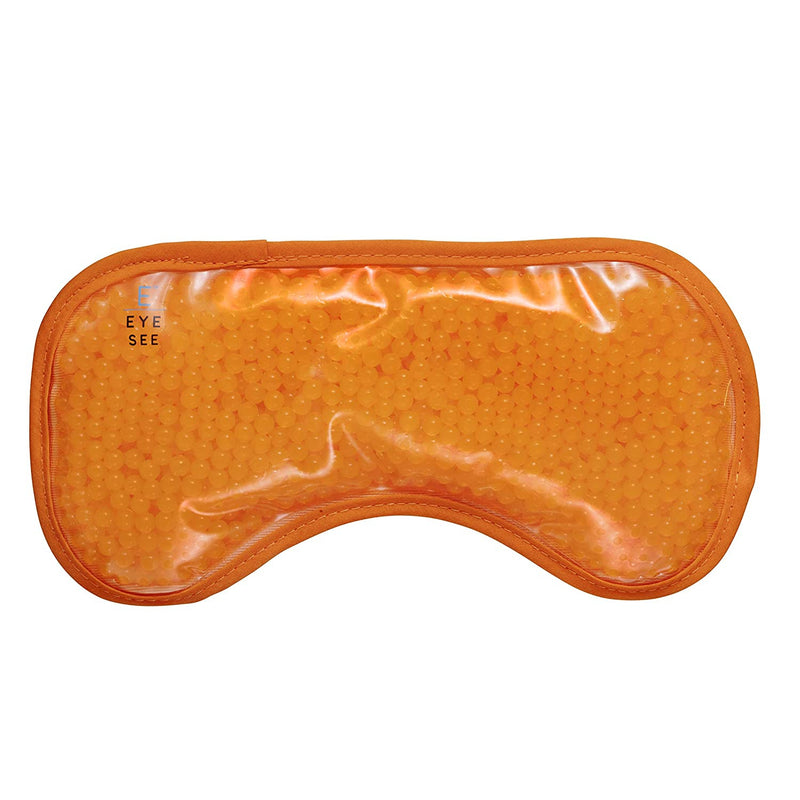 Eye See Plush Gel Eye Mask for Puffy Eyes, Orange - Cold Eye mask to Treat Dark Circles, Sinuses, Dry Eyes, and for Allergy Relief - Microwave Safe for Heat Therapy