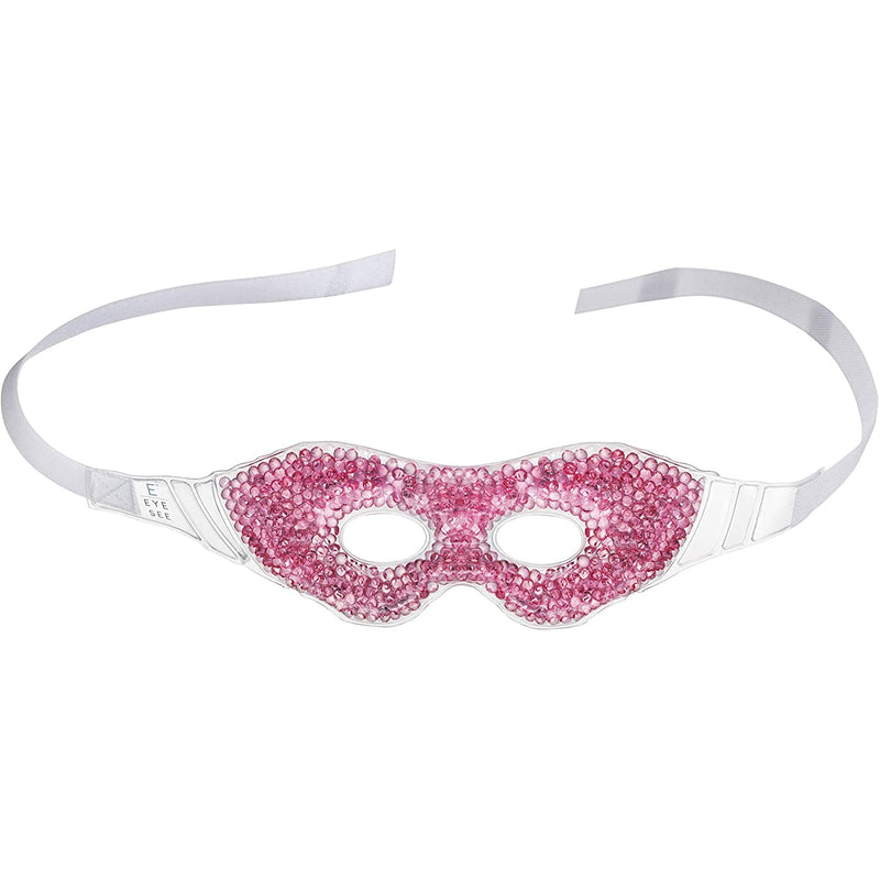 Eye See Gel Eye Mask, Pink - Cold Compress Ice Pack with Gel Beads - Microwave Safe for Heat Therapy - Great for Puffy Eyes, Dark Circles, Dry Eyes, Soothing Headaches