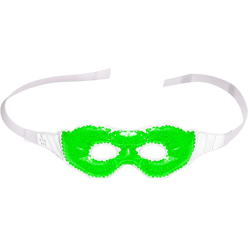 Eye See Gel Eye Mask, Green - Cold Compress Ice Pack with Gel Beads - Microwave Safe for Heat Therapy - Great for Puffy Eyes, Dark Circles, Dry Eyes, Soothing Headaches