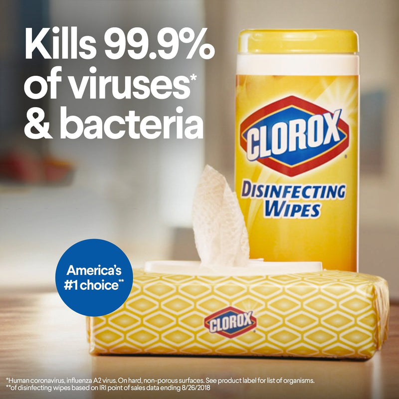 Clorox Disinfecting Wipes Flexpack, Crisp Lemon Scent, 3.3 Ounces, 75 Count, 2 Pack