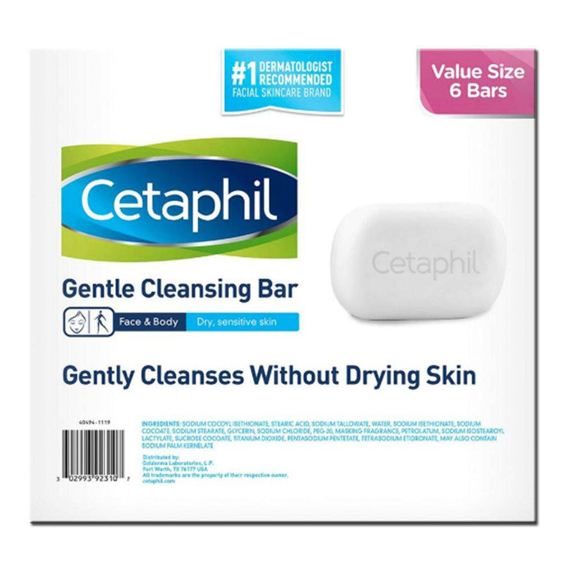 Cetaphil Gentle Cleansing Bar, 4.5 Ounce, 6 Count
