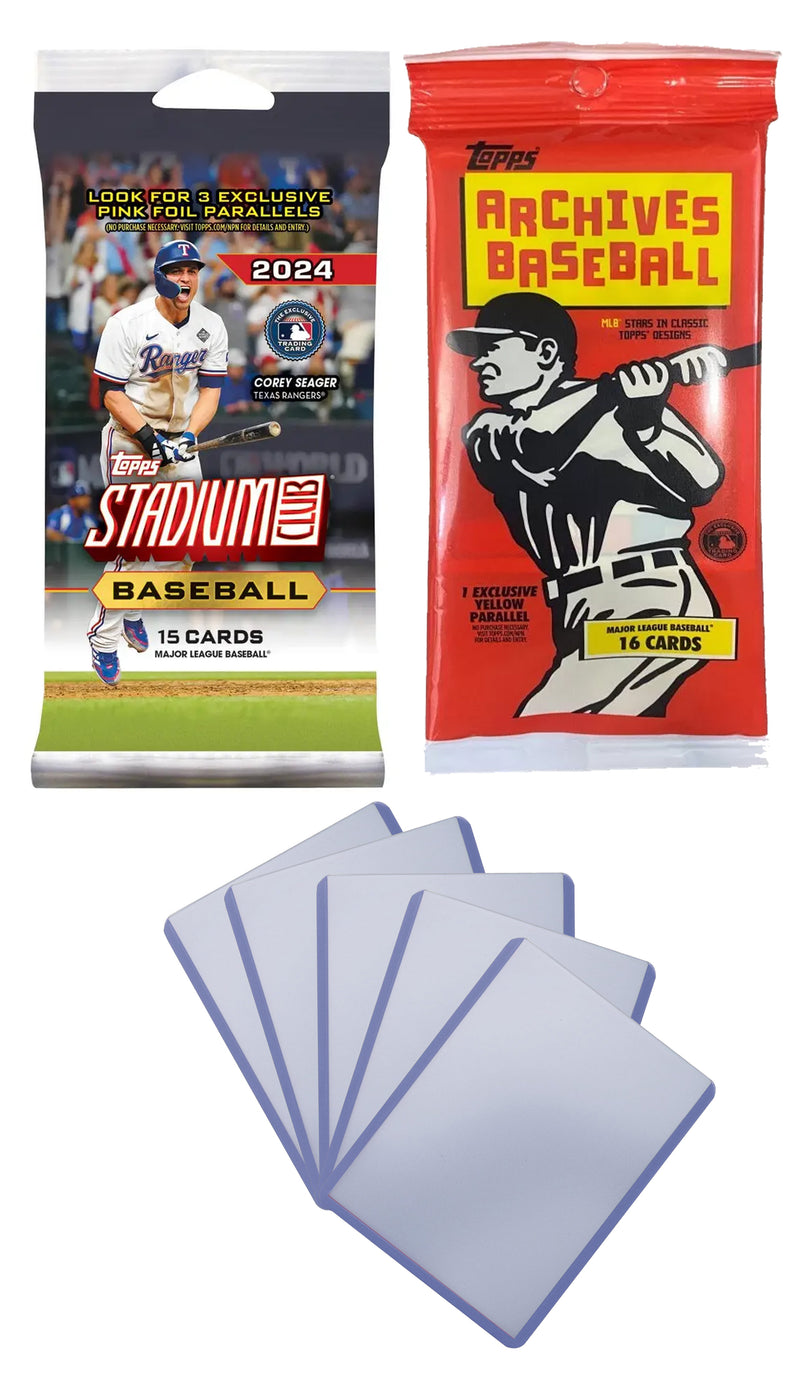 Topps 2024 Stadium Club Fat Pack & Archive Fat Pack + 5 Hard Sleeves