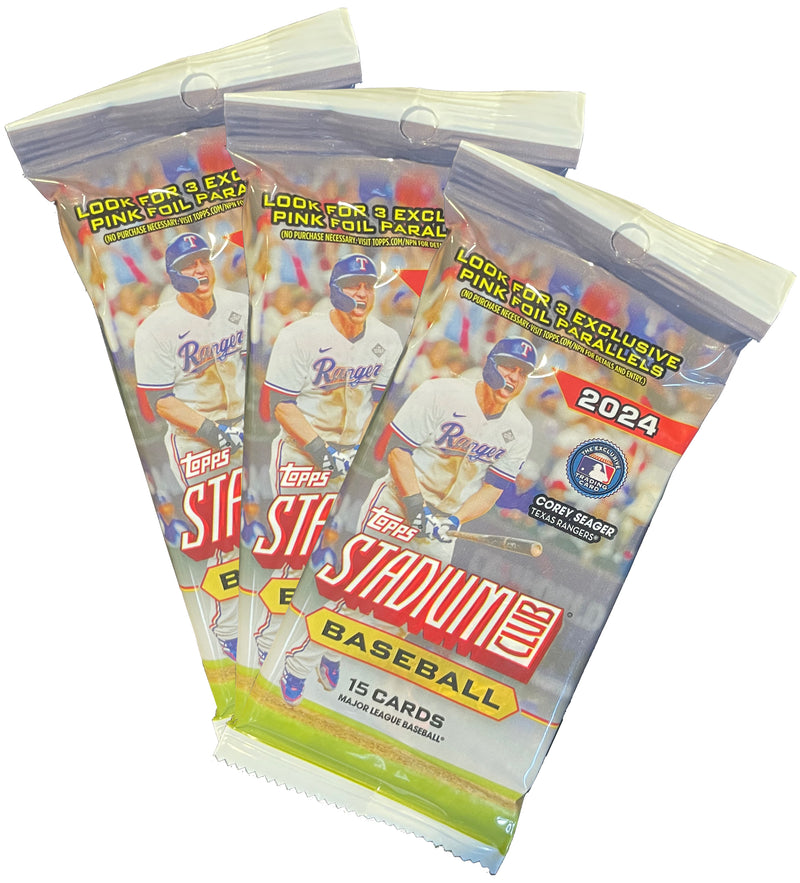 Topps 2024 Baseball Cards - Stadium Club Series - 3 Fat Packs