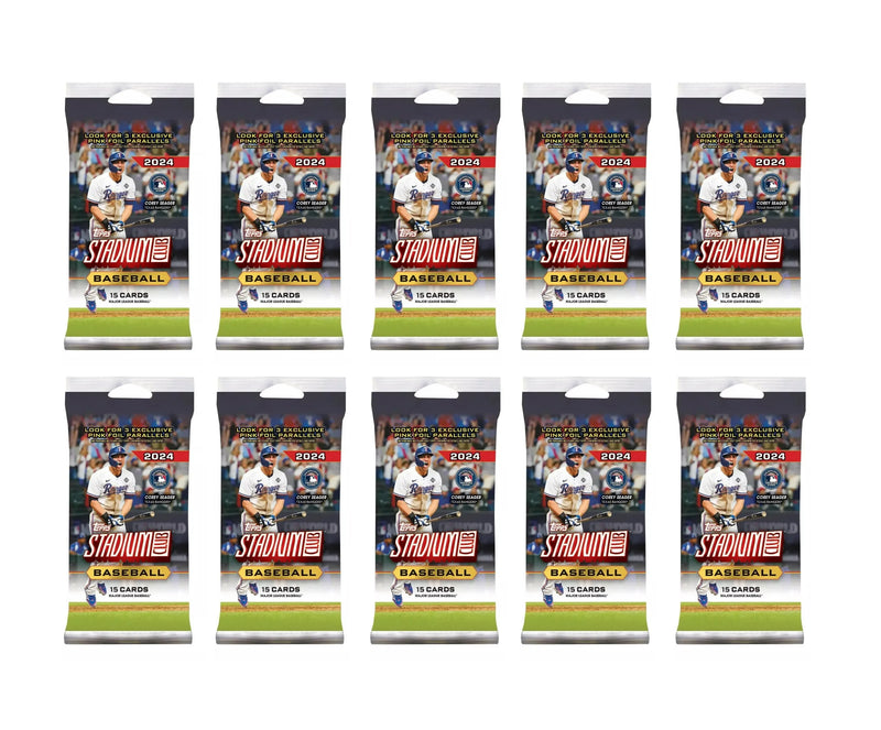 Topps 2024 Baseball Cards - Stadium Club Series - 10 Fat Packs