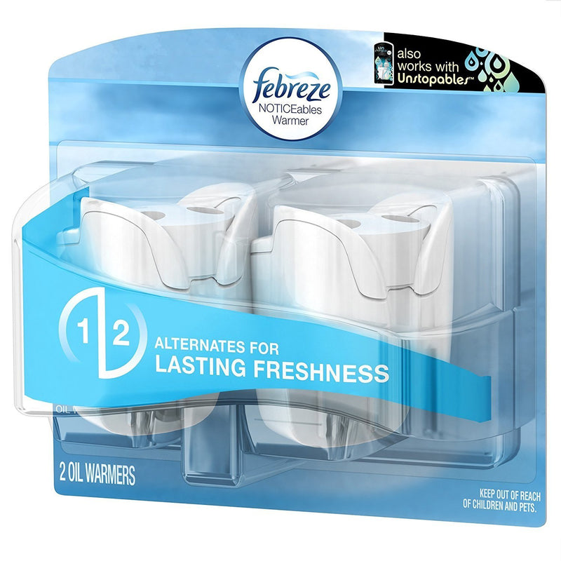 Febreze Air Freshener, Noticeables Air Freshener, Dual Scented Oil Warmer, 1 Pack of 2