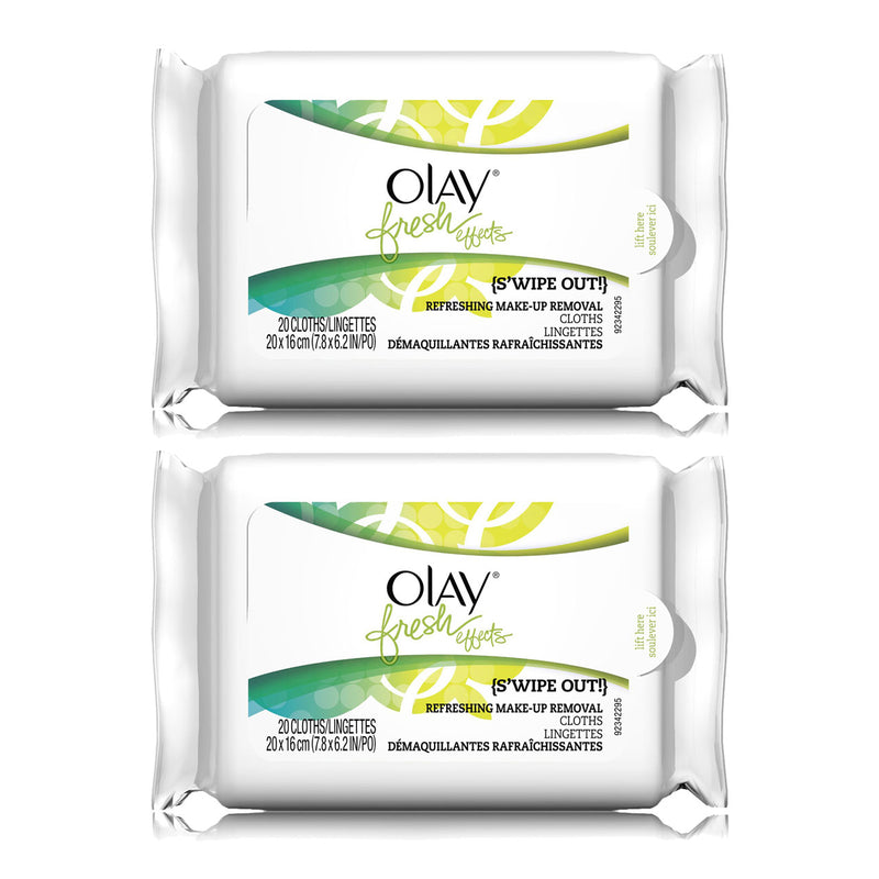 Olay Fresh Effects S'Wipe Out! Refreshing Make-Up Removal Cloths 20 Ct