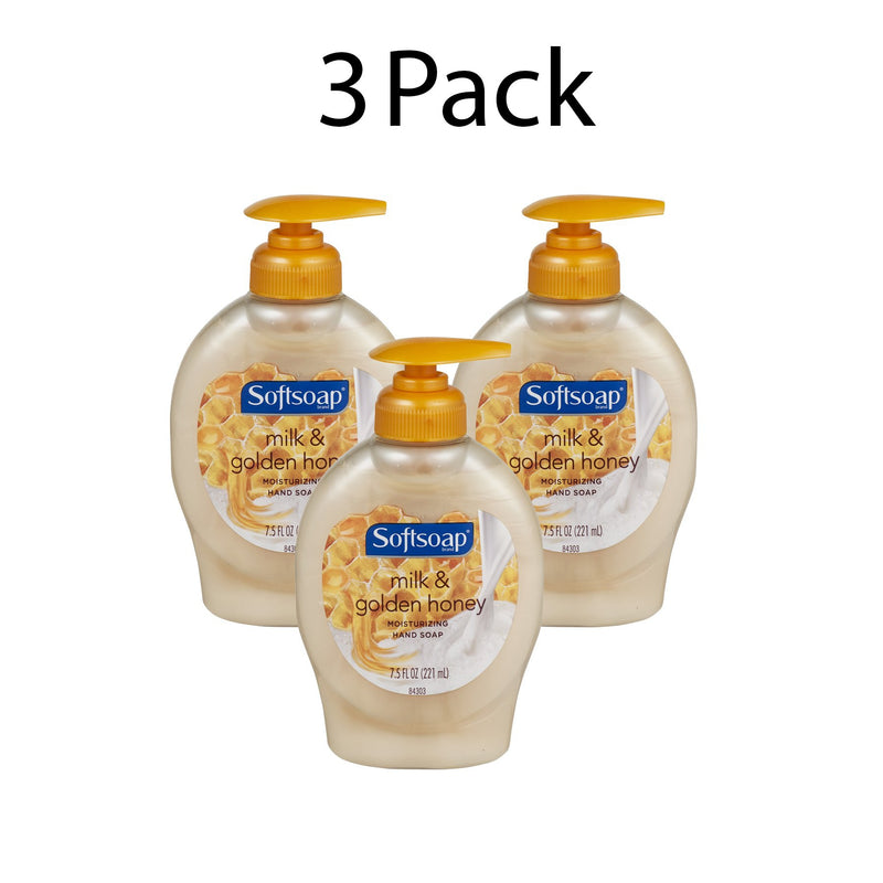 Softsoap Moisturizing Hand Soap Milk & Golden Honey 7.5oz, Pack of 3