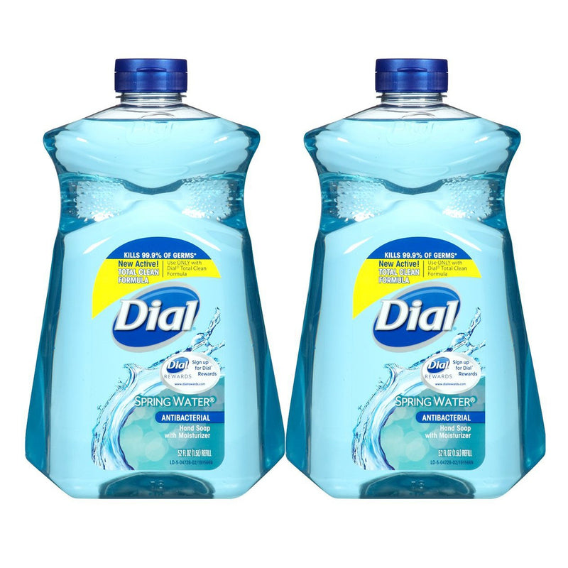 Dial Hand Soap with Moisturizer, Spring Water Scent, 52oz, 2 Pack
