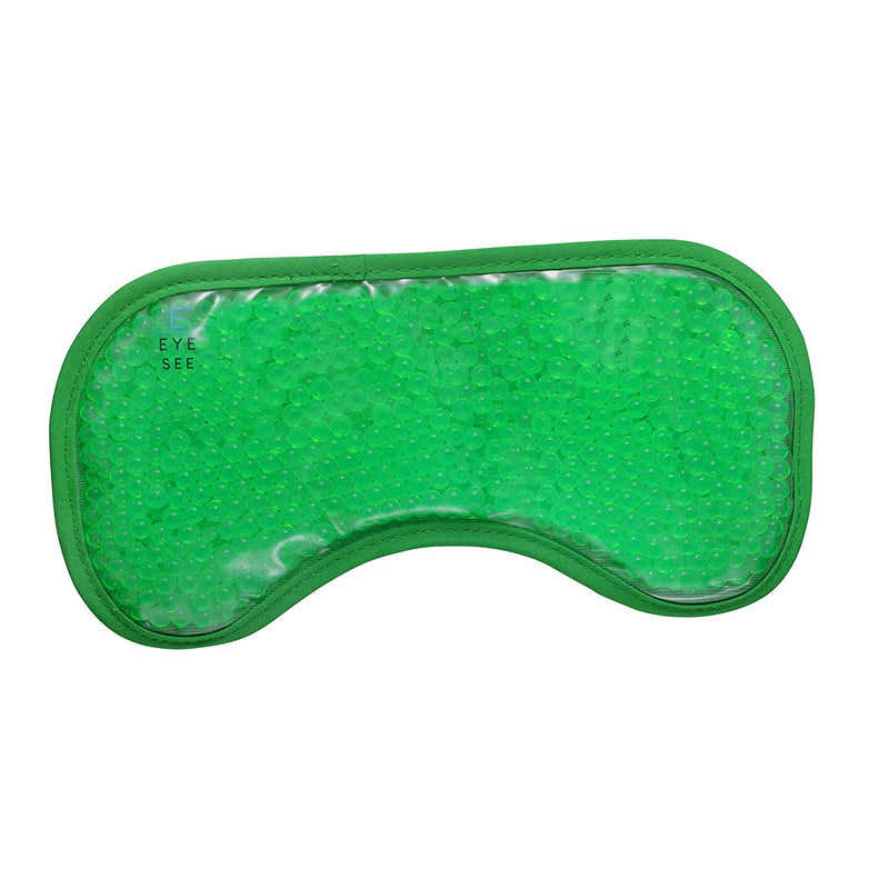Eye See Plush Gel Eye Mask for Puffy Eyes, Green - Cold Eye mask to Treat Dark Circles, Sinuses, Dry Eyes, and for Allergy Relief - Microwave Safe for Heat Therapy