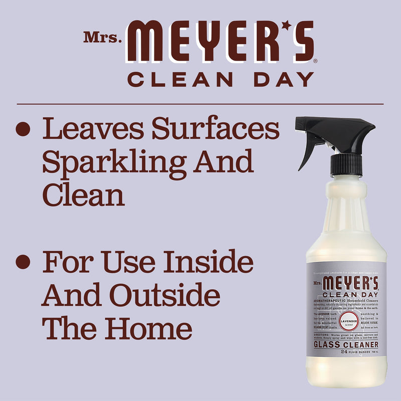 Mrs. Meyer's Clean Day Glass Cleaner Bottle, Lavender, 24 Fluid Ounces
