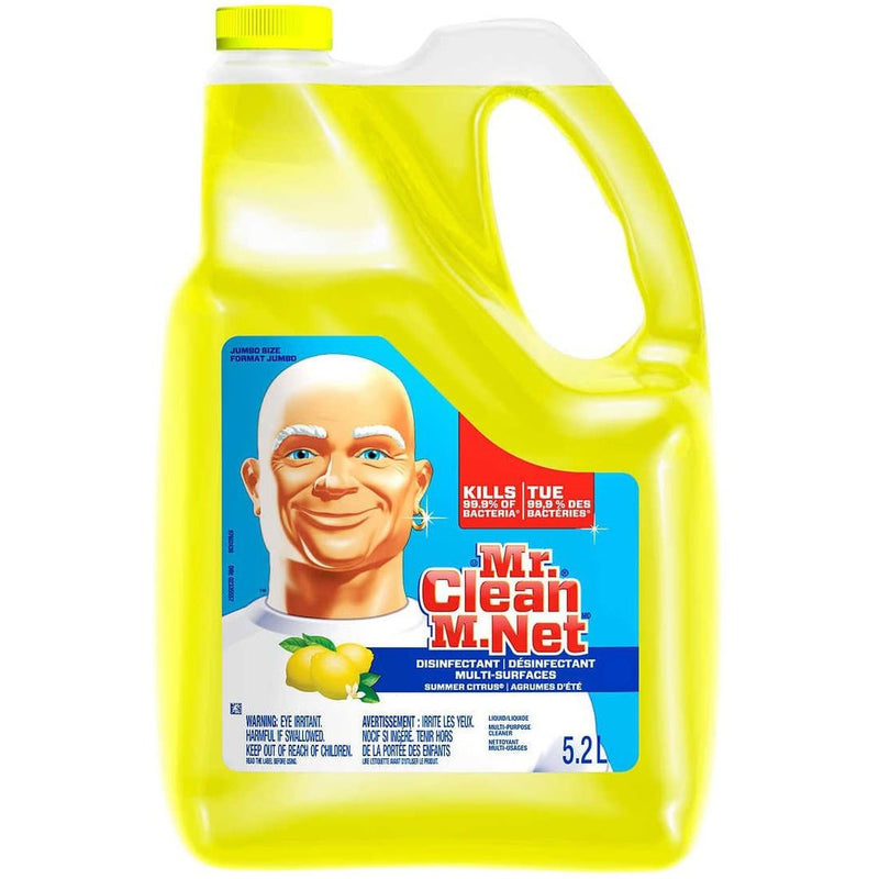 Mr.Clean M.Net Multi-Surface Antibacterial Liquid Disinfectant, Summer Citrus, 176 Fluid Ounces