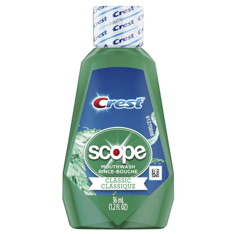 Crest Scope Outlast Travel Size Mouthwash, Mint Flavored, 1.2 Fluid Ounces, 12 Pack