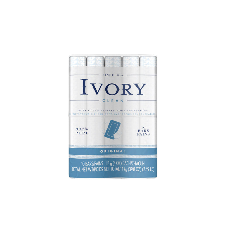 Ivory Clean Original Bath Bar 4.0oz, 10 count