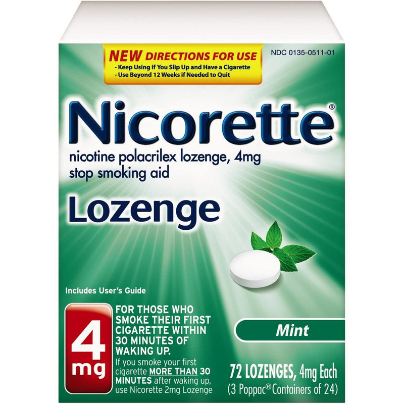 Nicorette Mini Nicotine Lozenges to Quit Smoking, Mint, 4 Milligram, 72 Count