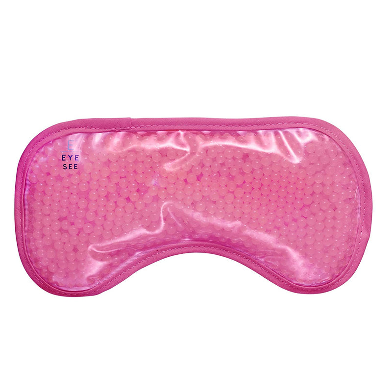 Eye See Plush Gel Eye Mask for Puffy Eyes, Pink - Cold eye mask to treat Dark Circles, Sinuses, Dry Eyes, and for Allergy Relief - Microwave Safe for Heat Therapy