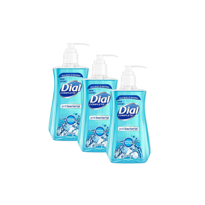 Dial Antibacterial Liquid Hand Soap, Spring Water, 7.5 Fl. Oz, 3 Pack