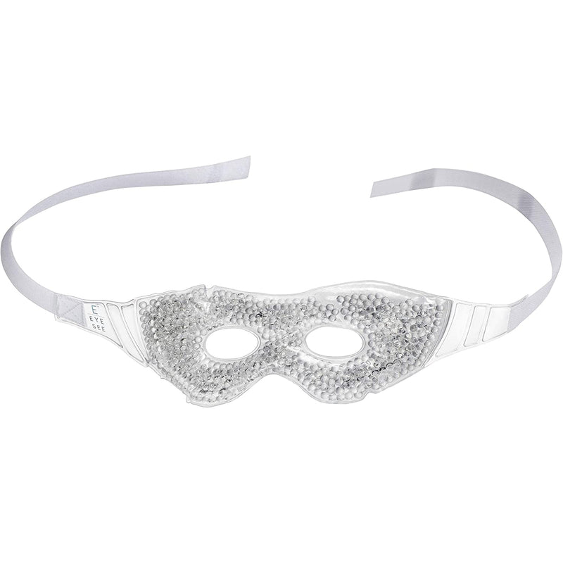 Eye See Gel Eye Mask, White - Cold Compress Ice Pack with Gel Beads - Microwave Safe for Heat Therapy - Great for Puffy Eyes, Dark Circles, Dry Eyes, Soothing Headaches