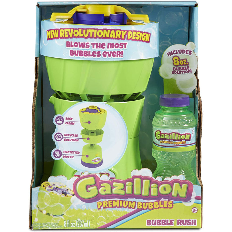 Gazillion Bubble Rush Bubble Blower Machine With 3 Solution Bottles, 40 Fluid Ounces