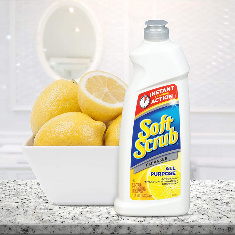 Soft Scrub Multi-Purpose Surface Cleanser, Lemon, 24 Fluid Ounces