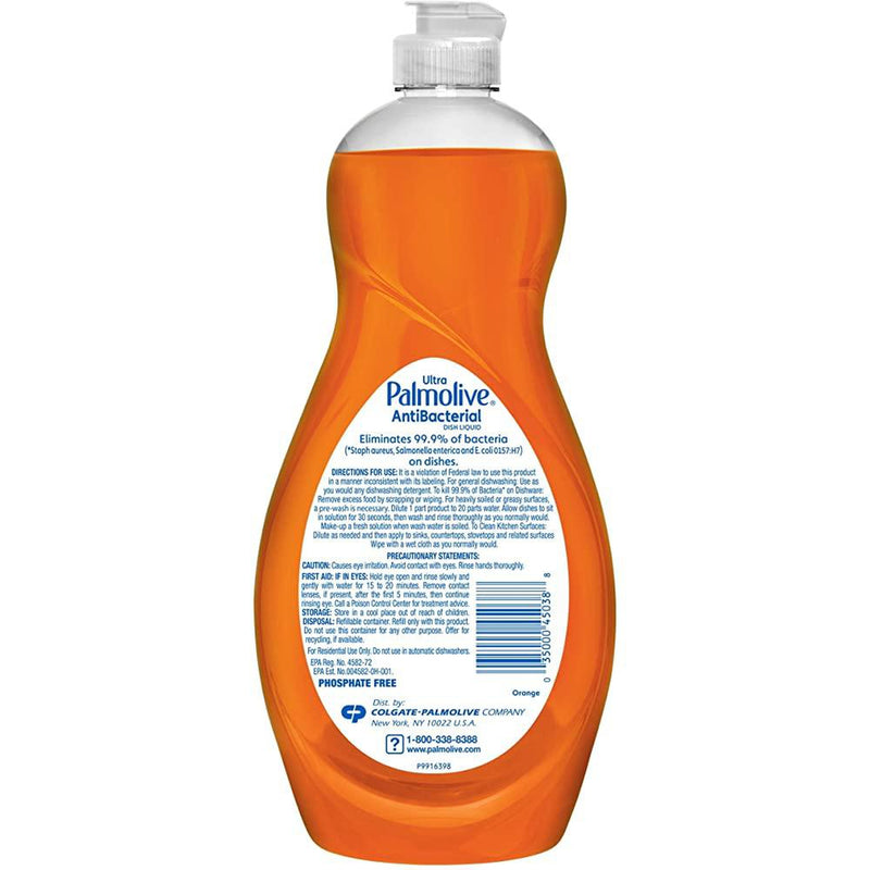 Palmolive Antibacterial Ultra Dish Liquid, Orange, 20 Oz, 2 Pack