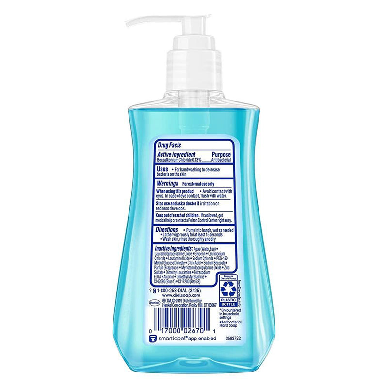 Dial Antibacterial Liquid Hand Soap, Spring Water, 7.5 Oz, 12 Pack