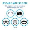 EyeSee Reusable Anti-Fog Cloth - Cleaning Cloth for Glasses, Cameras, Electronics and More - Reusable up to 700 Times