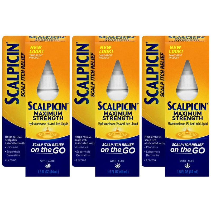 Scalpicin Max Strength Scalp Itch Treatment, 1.5 Ounce (Pack of 3)