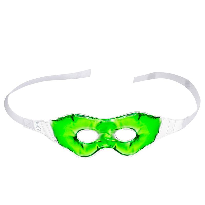 Eye See Professional Gel Eye Mask, Green - Cold Under Eye Compress for Puffiness, Dark Circles, Clear Skin - Microwave Safe for Heat Therapy