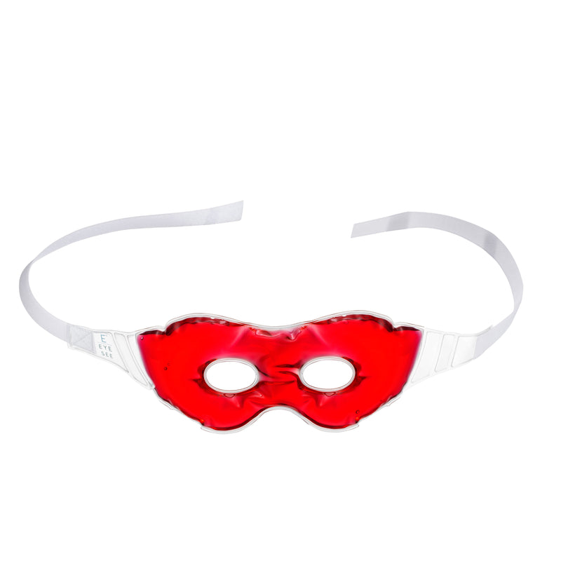 Eye See Professional Gel Eye Mask, Red - Cold Under Eye Compress for Puffiness, Dark Circles, Clear Skin - Microwave Safe for Heat Therapy
