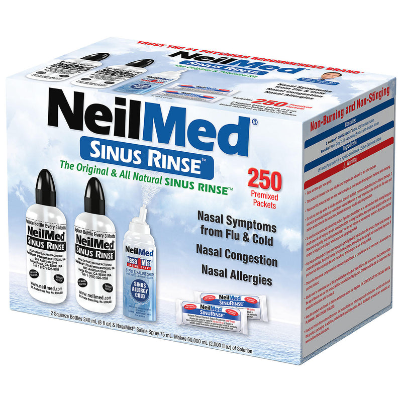 NeilMed Sinus Rinse, The Original & Patented Sinus Rinse Kit, 250 Premixed Packets