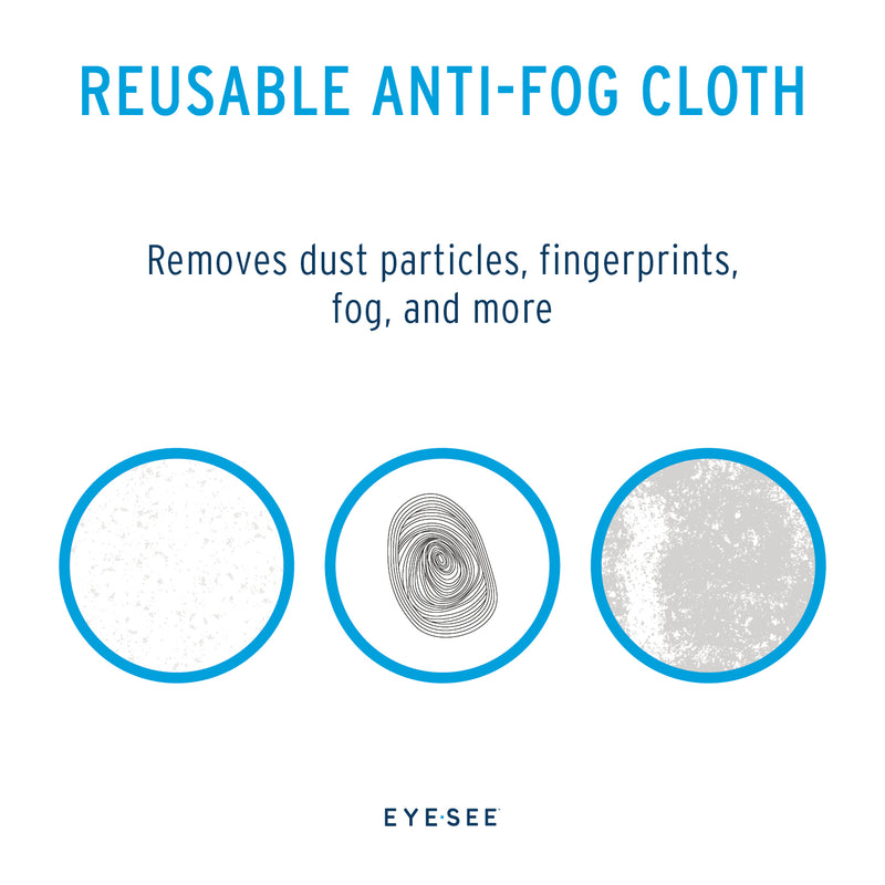 EyeSee Reusable Anti-Fog Cloth, Pack of 6 - Cleaning Cloth for Glasses, Cameras, Electronics and More - Reusable up to 700 Times