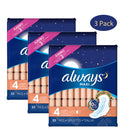 Always Maxi Size 4 Overnight Pads with Wings, Unscented, 3 Packs of 33 pads