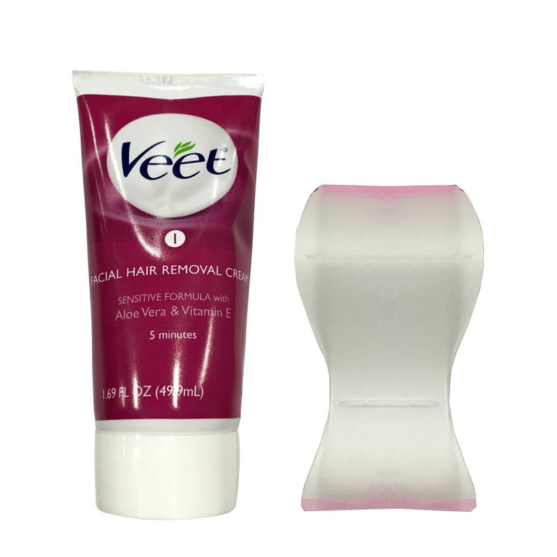 Veet Facial Hair Remover Cream 1.69 Oz Tube Includes Applicator