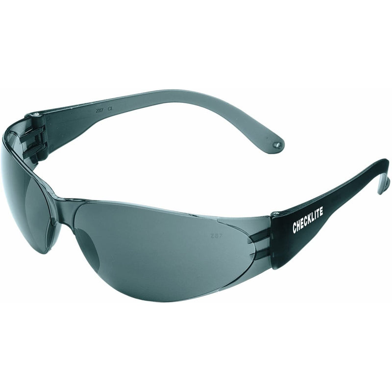 MCR Crews Checklite Grey Safety Glasses, Scratch-Resistant, 1 Pair
