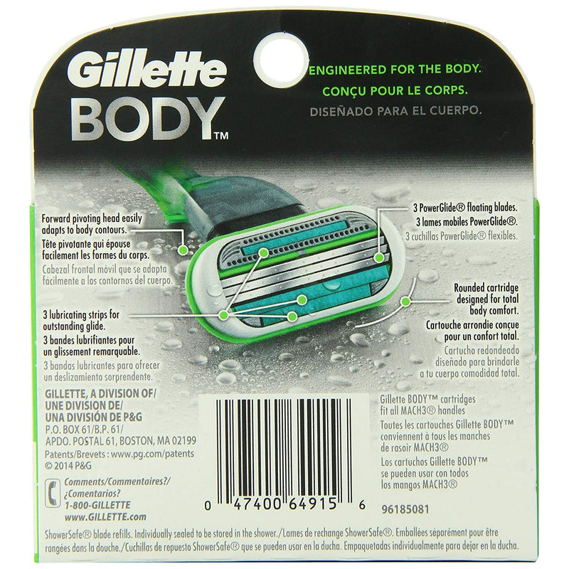 Gillette Body Razor for Men, 2 Count