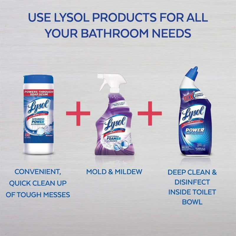 Lysol Mold & Mildew Foamer With Bleach, Bathroom Cleaner Spray, 32 oz, 2 Pack