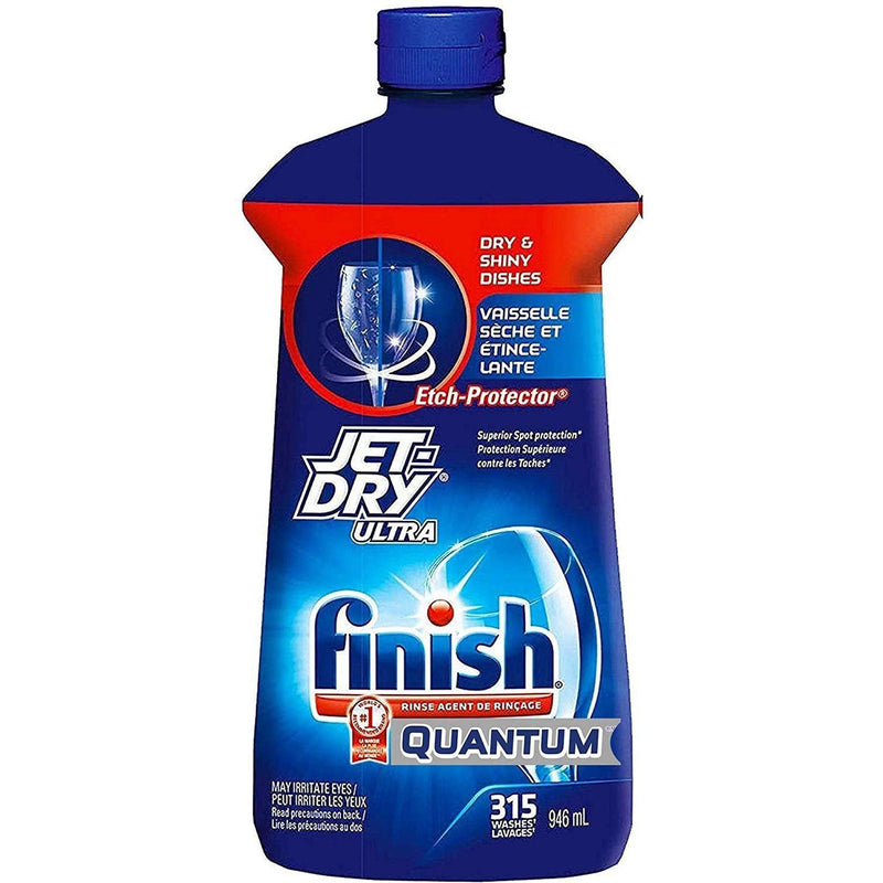 Finish Quantum Jet Dry Ultra Rinse Aid, Large, 32 Ounce Bottle, 315 Washes