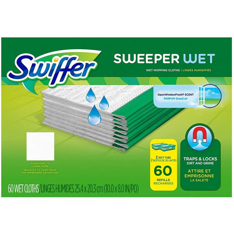 Swiffer Sweeper Wet Mopping Cloth Refill, Mega Value Case (60 count)