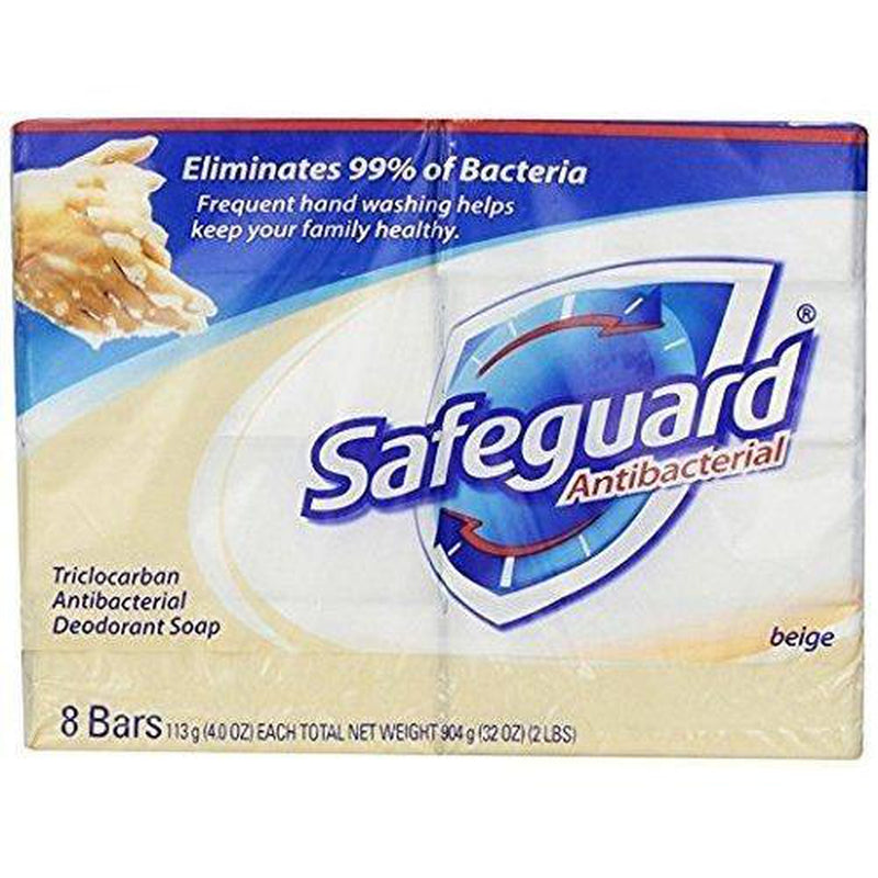 Safeguard Antibacterial Beige Bar Soap, 4 Ounce 8 Bars