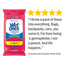 Wet Ones Antibacterial Hand Wipes, Fresh Scent, 10 Packs of 20 Wipes, 200 Wipes Total